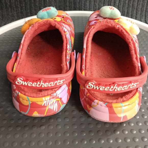 Crocs Sweethearts Valentines Junior Lined Sandals Red - Picture 8 of 8